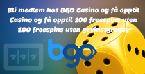 Bli medlem hos BGO Casino og få opptil 100 freespins uten gevinstgrense