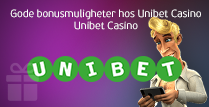 Gode bonusmuligheter hos Unibet Casino